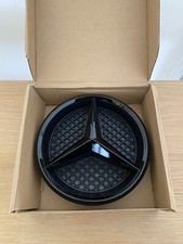 MERCEDES Gloss Black FRONT GRILL STAR BADGE for A,C,B,GLA,GLK,CLA,CLS,ML,E,SLK
