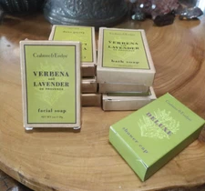 7 Crabtree & Evelyn TRAVEL verbena & lavender facial, bath soap, shower cap