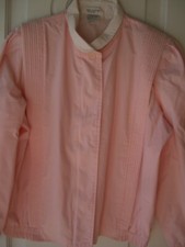 Women's YKK Pink Cotton Blend Lightweight/Lined Jacket/Pockets/Zip Front/Size L