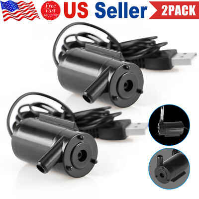 2PCS Small Water Pump Mini Mute Submersible USB 5V Garden Home Fountain Tool