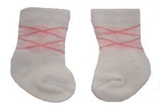 White with Pink Argyle Socks Fits 18inch Dolls