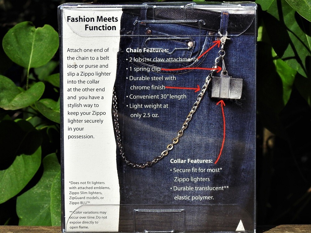 【絶版】 Zippo Zip Chain Zippo Lighter Zip Chain Combo - Street Chrome - Rare