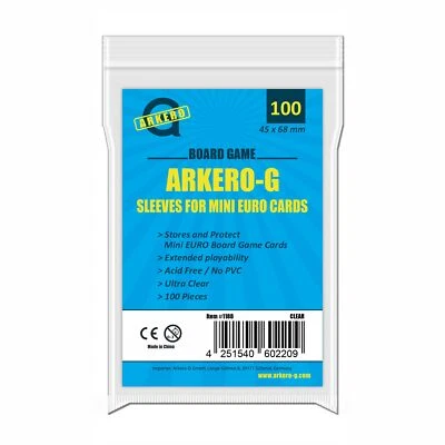 Arkero-G Mini Euro-Sized Boardgame Sleeves (100 Kartenhüllen)