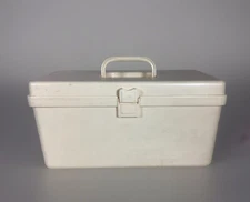 Vintage Wilson Mfg. Wil-Hold Cream Sewing Box Caddy w Tray 12x6x7 USA