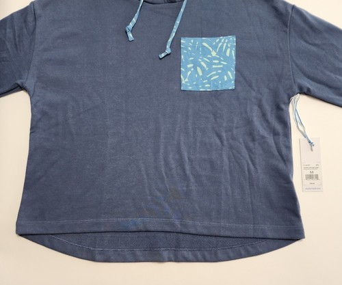 NWT Vineyard Vines Women's Med Light Indigo Ruthie Palm Print Hoodie Style 8673 - Picture 4 of 24