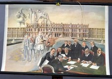 Schulwandkarte Vertrag von Versailles Rollbild Geschichte erster Weltkrieg