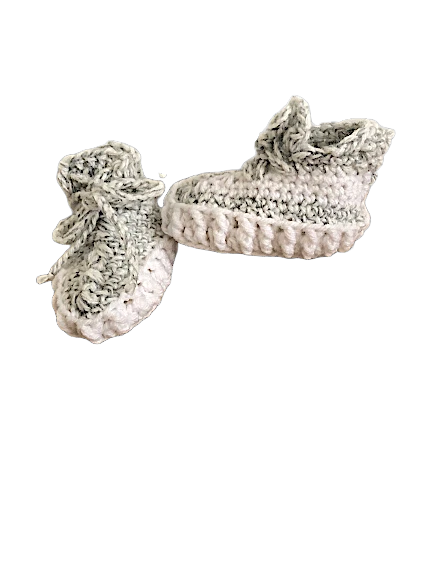 Gris Yzy Infantil Bebé Zapatillas Crochet Niño Niña Bebé Crochet Zapatos, Zapatos de Bebé Foto 3 de 4