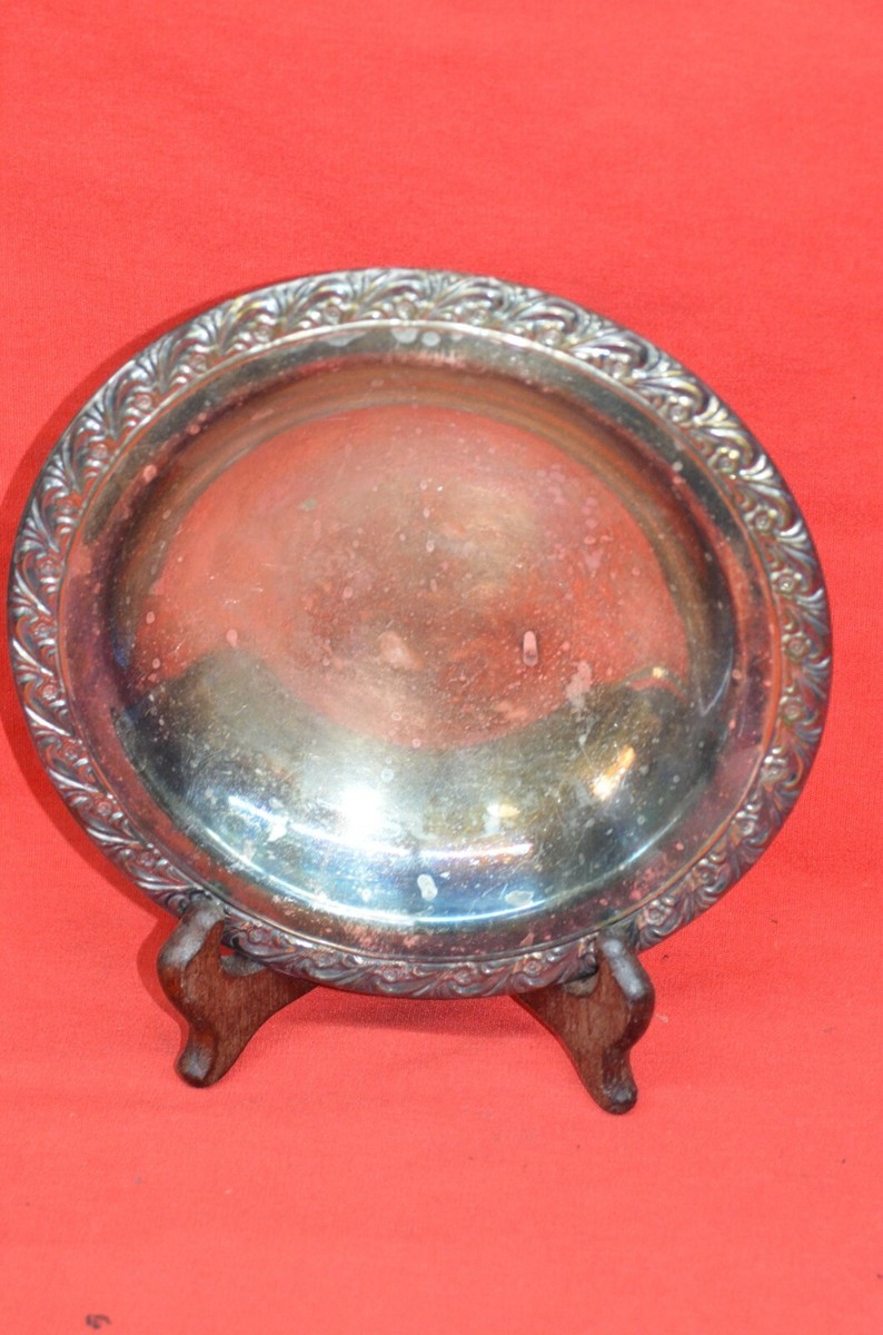 Vintage WM. A. ROGERS Ornate Sterling Silver-plate 718 Dish Bowl 7