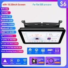 10.33"For Fiat 500 2016-2019 Carplay Android 13 Car Stereo Radio Wifi Navi 6+64G
