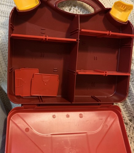 Lego Red Carrying Case Hard Plastic Latching Storage Box with 6 Dividers - Picture 8 of 10