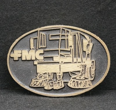 WC01139 AMAZING VINTAGE 1970s ***FMC*** HEAVY MACHINERY SOLID BRASS BELT BUCKLE