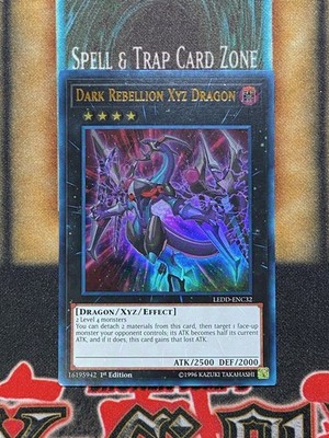 Yugioh Dark Rebellion Xyz Dragon LEDD-ENC32 Ultra Rare Alt Art 1st Ed LP