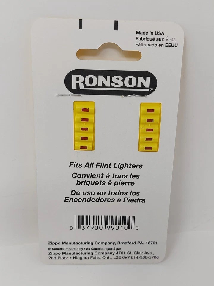 Paquete de 10 encendedores Ronson pedernal piel roja hechos en EE. UU. PEDERNAL se adapta a todos los encendedores 2x5pk Foto 3 de 3