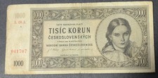 Tschechoslowakei Czechoslovakia 1000 Korun 1 Serie S.08A (4)