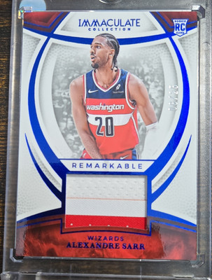 2024-25 Panini Immaculate Alexandre Sarr Wizards RRJ-AXS Blue /25 RC Jersey