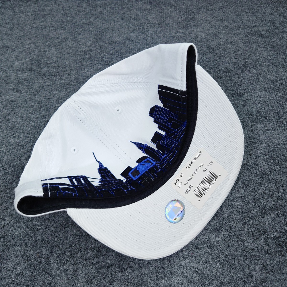 Yankees New Era 59Fifty Hat 7 1/4 MLB White Embroidered NYC