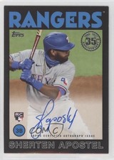 2021 Update 1986 Topps Baseball Black 142/199 Sherten Apostel #86B-SA Auto gy2