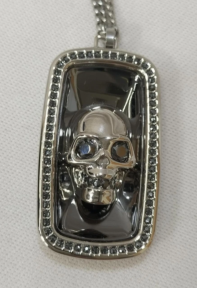 Swarovski череп собаки ярлык подвеска серебро ожерелье кулон аксессуар с коробкой мужчин - Изображение 3 из 4
