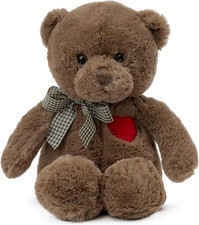 Teddy Bear Plush with Heart Cute Brown Teddy Bear Stuffed Animal Bear Plushie Ch