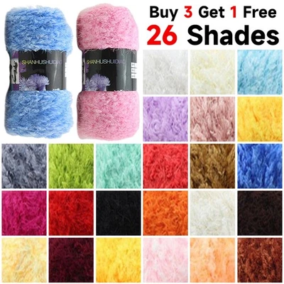 100g Warm Soft Natural Plush Fluffy Yarn Colourful Coral Velvet knitting Wool