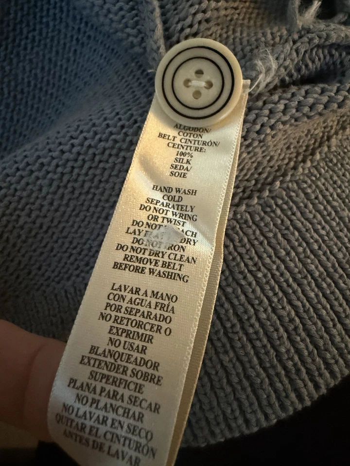 Cárdigan Suéter Converse Para Hombres John Varvatos Vintage Manga Larga Azul Pequeño Raro Foto 4 de 4