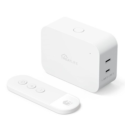  2 in 1 Dimmer Plug with Remote, No Smart Features, Wireless Remote Control 