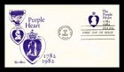 DR JIM STAMPS US COVER PURPLE HEART 200TH ANNIVERSARY ENVELOPE FDC TUDOR HOUSE