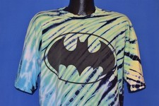 vintage 80s BATMAN MOVIE CUSTOM TIE DYE GREEN BLUE LOGO TM BURTON t-shirt XL