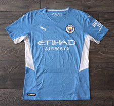 MANCHESTER CITY 2020-2021 HOME JERSEY PUMA DRYCELL BLUE IN EXCELLENT CONDITION S