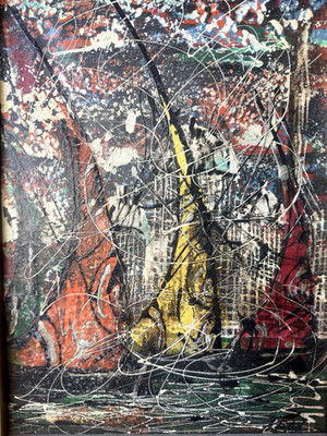 1970's SFAX RAYMOND DOMINIQUE ERNANDES Sd ORIG O/C 3 SAILBOATS Drip Technique