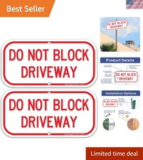 No Parking Signs - Durable 2 Pack, 12x6 Aluminum, Weather Resistant - Easy Mount