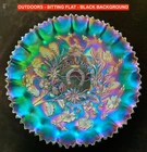 NORTHWOOD ELECTRIC PURPLE CARNIVAL GLASS PCE “GOOD LUCK” BOWL – SWEET!!!