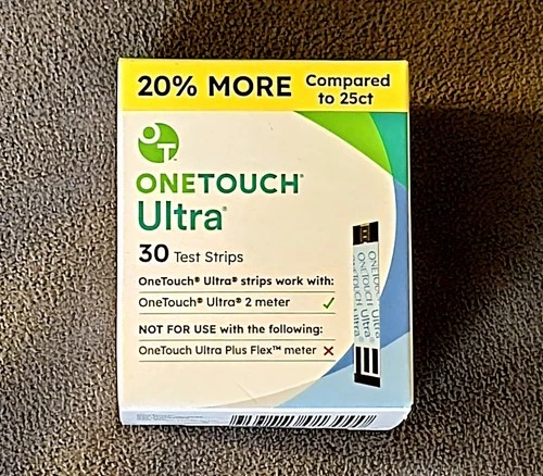 One Touch Ultra Test Strips - 30 Strips - Expires 1/2027