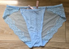 NWT Victoria's Secret Blue Soft Micro Modal Sheer Mesh Back Bikini Panties L