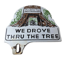 Vintage Redwood Forest License Plate Topper - Sign Ad On Automobile Topper