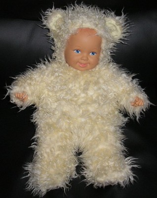 XL Anne Geddes Baby Bär 38cm ausziehbar Plüsch Künstlerpuppe Stofftier 1997