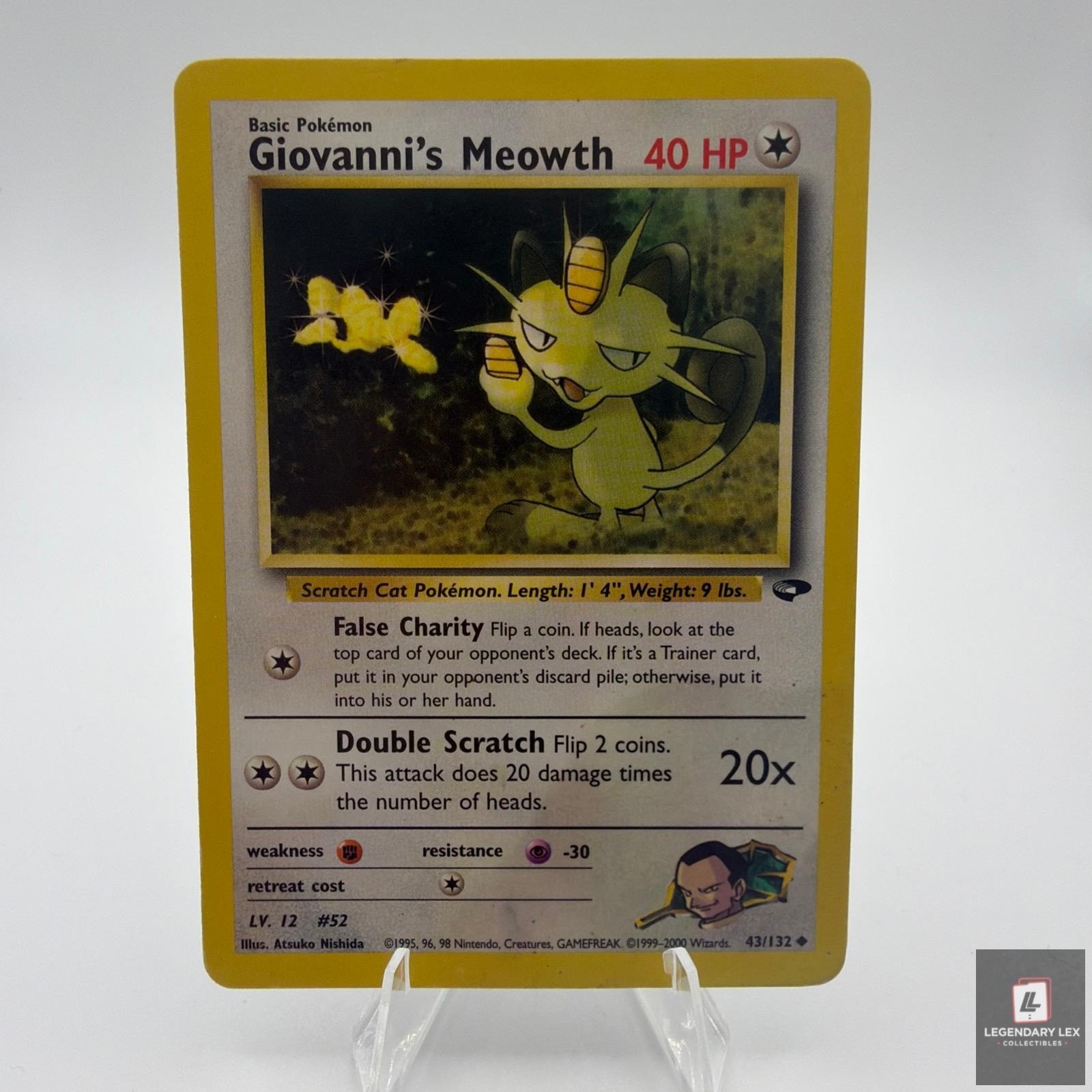 Giovanni's Meowth - 43/132 Gym Challenge - Uncommon Pokemon - Unlimited DMG