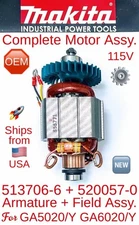 MAKITA 513706-6 OEM Armature Assy. + 520057-0 Field for GA5020 GA5020Y GA6020/ Y