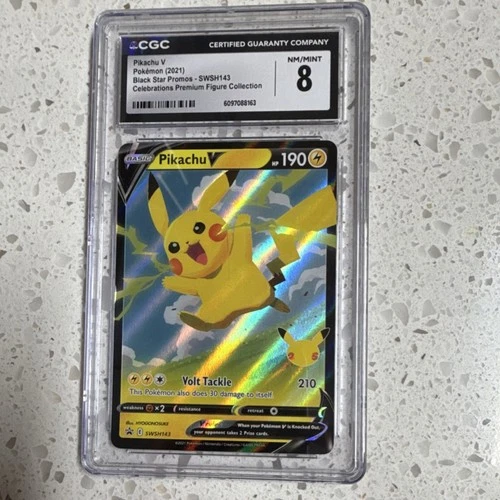 Pokemon Celebration TCG Pikachu V Promo SWSH143 CGC 8  Holo English