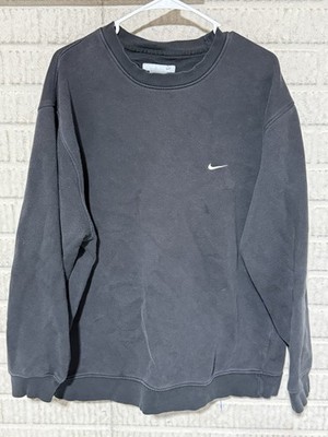 Vintage 2000s Nike Mini Logo Sweatshirt Size XXL Black Swoosh Silver Bar Tag