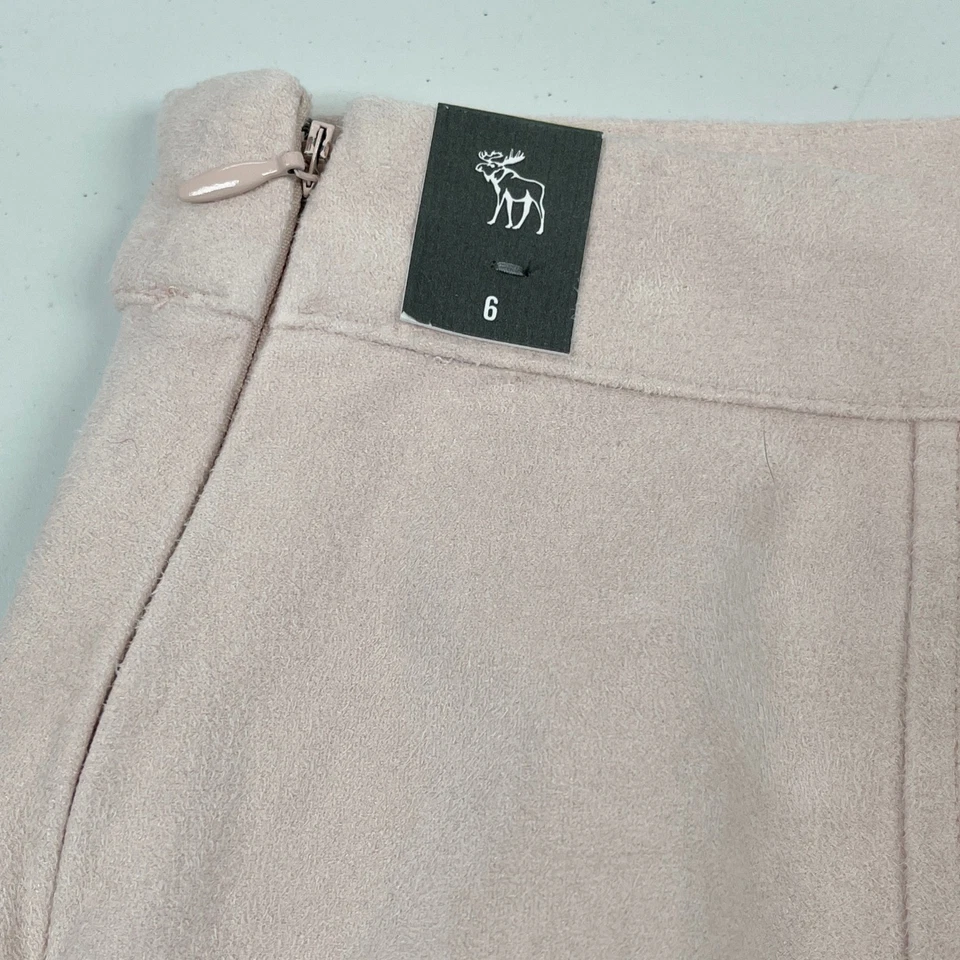 Abercrombie & Fitch Womens Mini Skirt Size 6 Faux Suede Soft Pink Y2K Chic Retro - Image 4 of 4