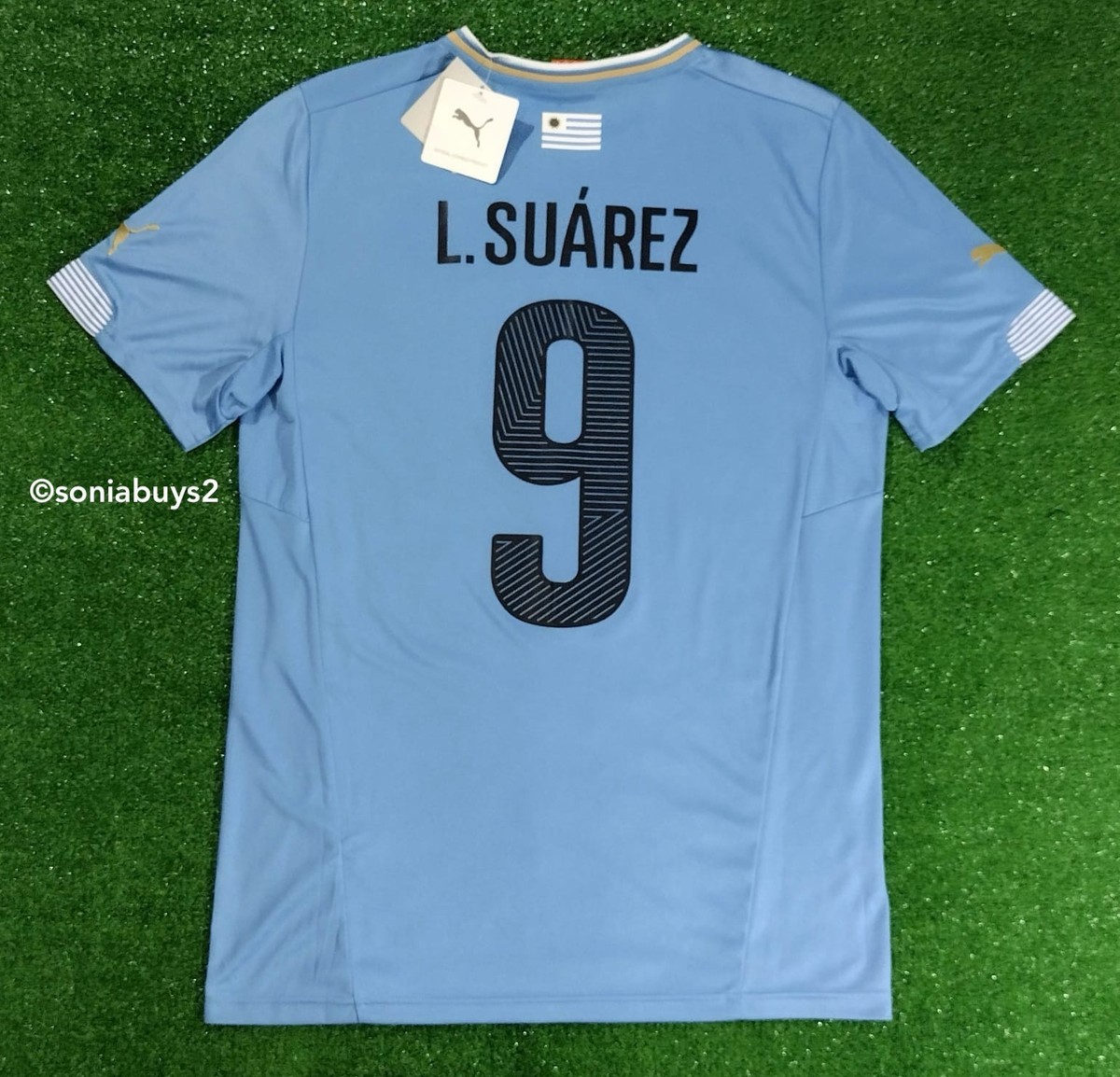 Puma Men's L. SUAREZ Uruguay Home Soccer Jersey, Blue, Size M | eBay