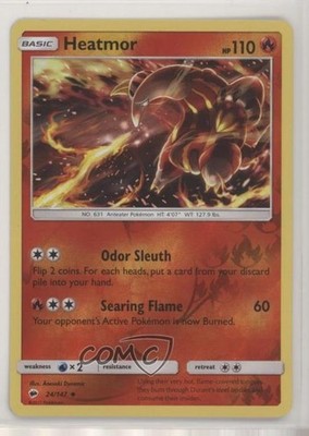 Heatmor Reverse Foil Pokemon Sun & Moon Burning Shadows #24