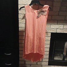 Weissman LC Peach Floral Applique Embellished Adult Women's Dance Dress Costume