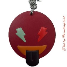 Coach Emoji Cheeky Tongue Out Charm Red Keychain NWT