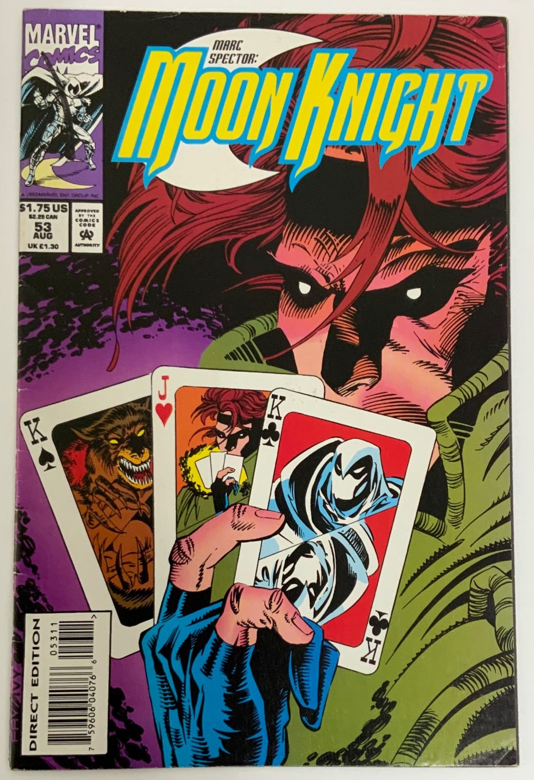 Moon Knight 53 Direct Edition Marvel Comics VG Condition Gambit Guest-Stars