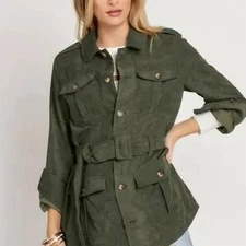 Davi & Dani Green Courduroy Jacket Green