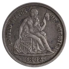 1862 Seated Liberty Dime - Civil War Year - Super Choice Coin *KGCuX*