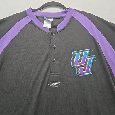 UTAH JAZZ 3 BUTTON  RETRO NBA REEBOK  4 XL SHOOTING SHIRT PURPLE