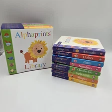 Priddy Books Alphaprints Child Library 8 Board Book Set Learning Words Colors